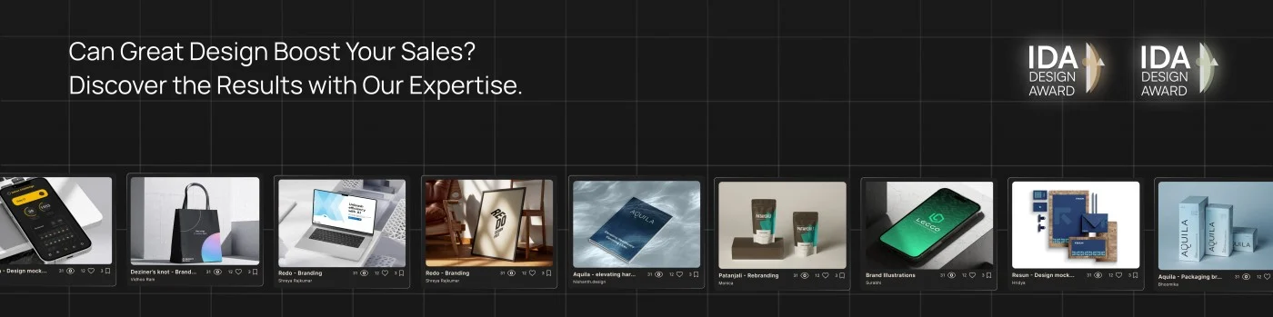 Second Thought banner: Can great design boost your sales? Two IDA Design Awards and a strip of studio projects