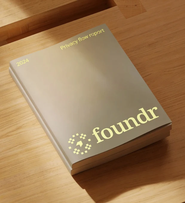 A Foundr report cover on a wooden table