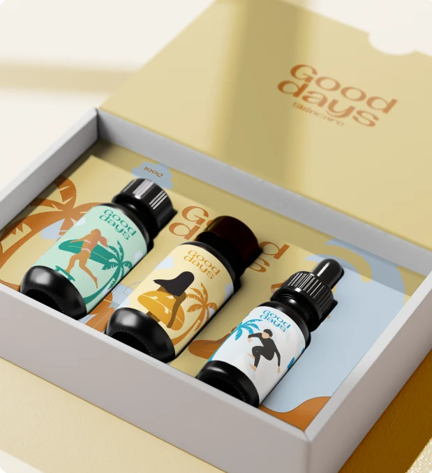 Good Days skincare packaging by Second Thought
