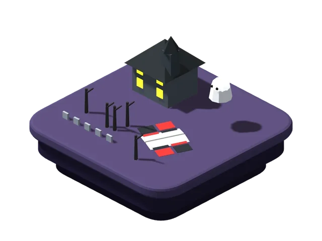 A miniature island illustrating: Made a horror graphic novel
